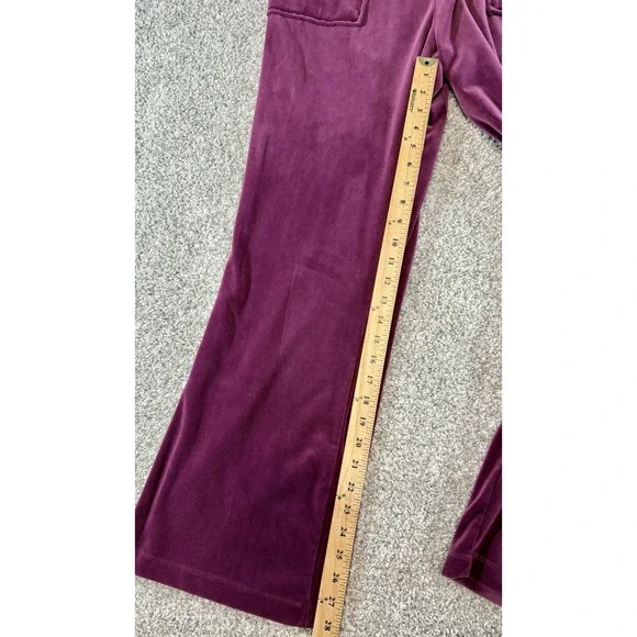 Cable & Gauge Studio Soft Velour Lounge Womens Plum Purple Jogger Pants Large L - Picture 3 of 7
